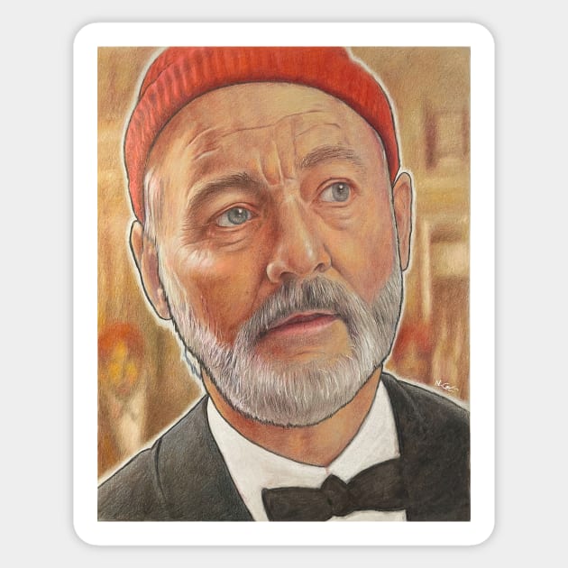 Bill Murray, Steve Zissou, The Life Aquatic Sticker by silusUK